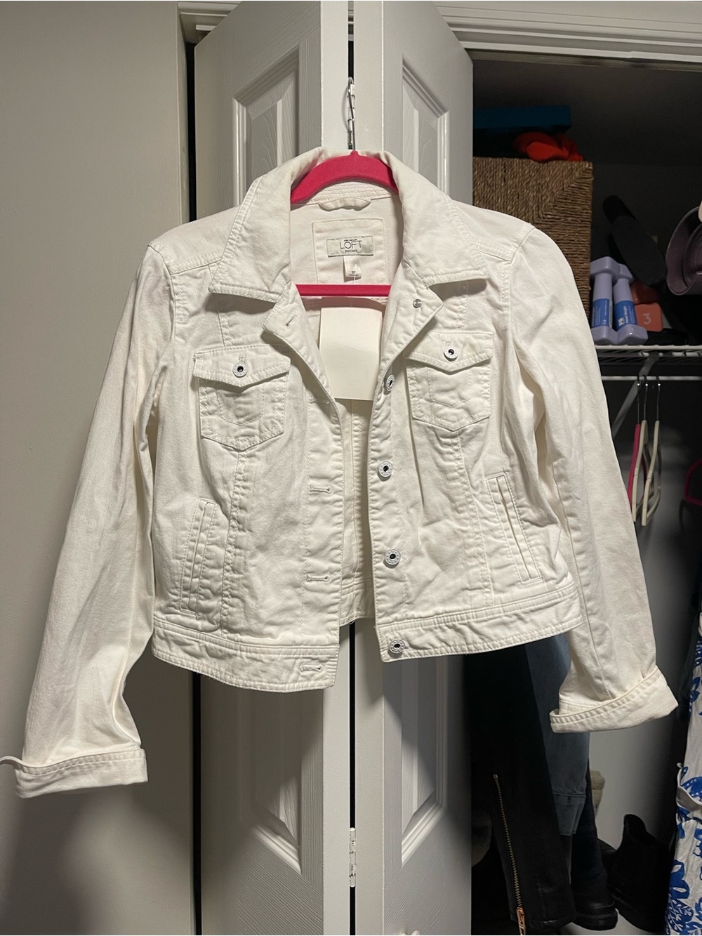Loft White Denim Jacket